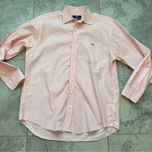 Vineyard Vines Button Up Shirt Large Pink white